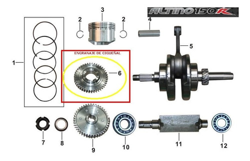 Engranaje De Cigueñal Brava Altino 150 R
