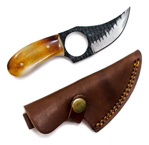 Cuchillo De Hueso Quemado Perfecto Para Caza Y Campamento Al