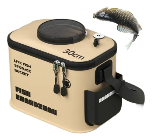 Cubo De Pesca, Cubo Plegable De 12 L Para Cebo Vivo,grueso Y