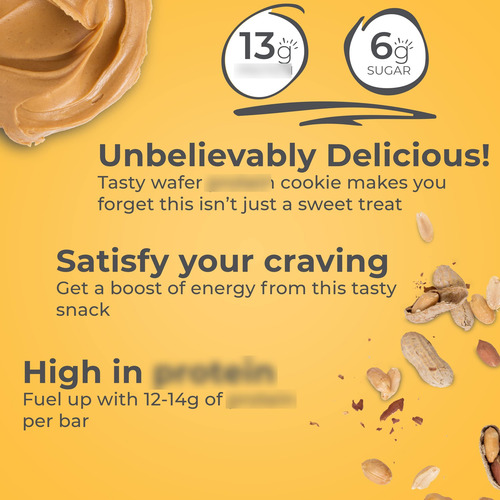 Barras De Oblea De Proteínas Sabor Crema De Maní 40 G 12 Uni