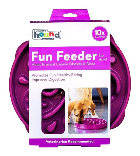 Outward Hound Fun Feeder Slo Bowl Comedero Lento Perros L