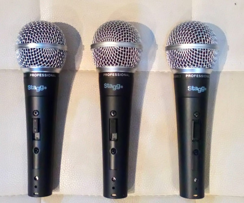 Stagg Kit De 3 Micrófonos Dinámicos Cardioides Con Estuche Color Negro
