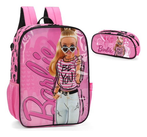 Mochila Barbie Balada Costa Escolar Infantil Com Estojo