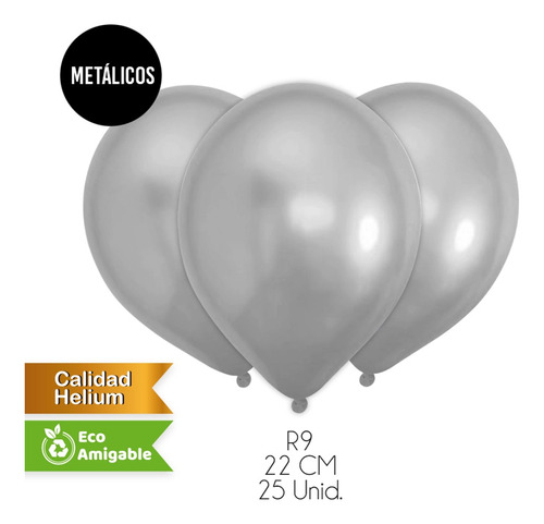 Pack 25 Globos Liso Bio Latex Colores Surtidos Fiestas R9