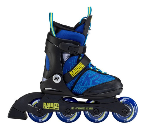 Patines Ajustables En Linea K2 Raider Pro Azul/amarillo 