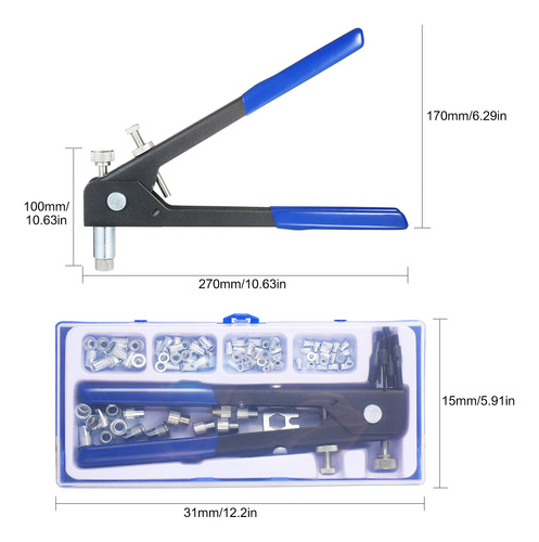 Máquina De Rebitagem Rebitada Nut Set De 86 Peças