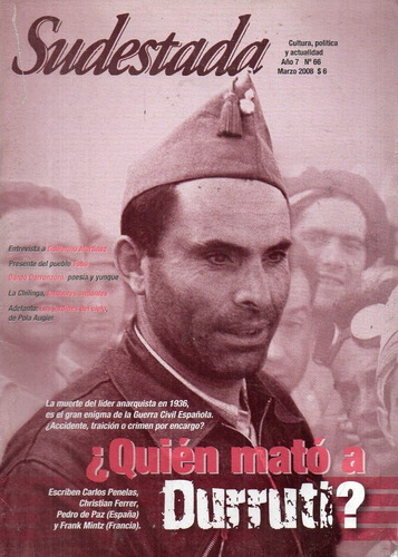 Revista Sudestada 66 Ma 2008 Durruti Guerra Civil Española