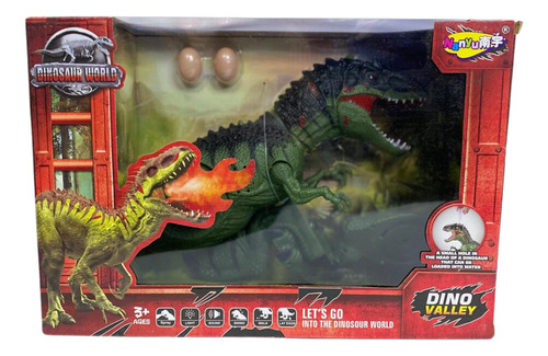 Dinosaurio A Pilas Pone Huevo Tira Humo Y Hace Ruido Color Verde Oscuro