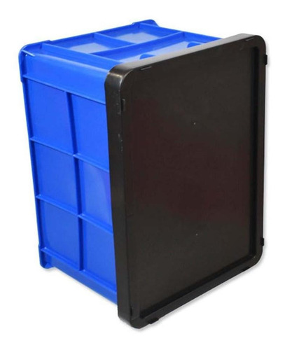 Cajas Organizadoras Grande, Mxklb-001, 1 Pza, 15kg, Apilable Color Azul/Negro Bluck