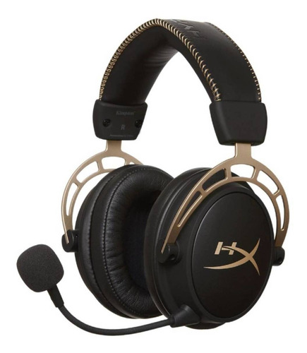 Headset over-ear gamer sem fio HyperX Cloud HX-HSCA black e gold