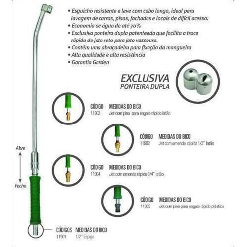 Imagem 4 de 6 de Esguicho Mangueira De Alta Pressao Longo Metal 60cm 2 Bicos