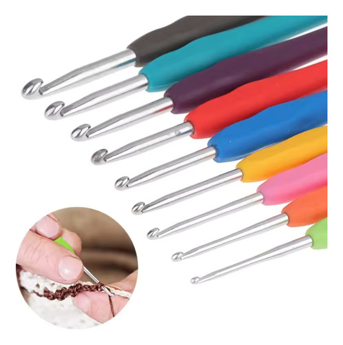Kit Com 9 Agulhas Soft Para Crochê Tricô Conjunto