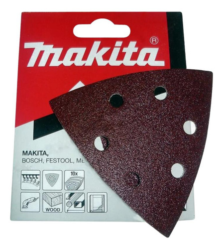 Papel de lija Delta para madera con grano de velcro 180 B-21602, 10 unidades, Makita