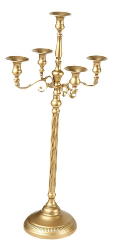 Castiçal Com Candelabro De 5 Ramos Para Dourado 23x63cm