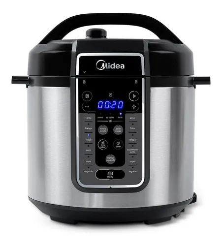 Panela De Pressão Elétrica 6 L Mastersteam Inox Midea Cor Cinza