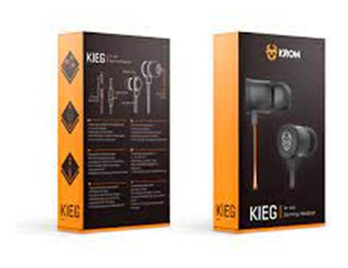 Auriculares Gamer Krom In Ear Modelo Kiev Negro Y Naranja