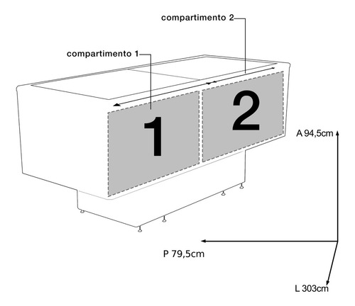 Ilha Expositora Para Congelados 3,00m 820l Fricon - 220v