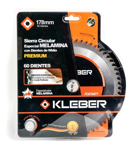 Disco Sierra Circular 60 Dientes Widia 178mm Kleber Fox10477