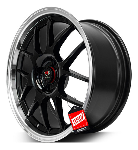 Jogo Roda Fukui Aro 17 Tala 7.5 4x100 Offset 33 Preto