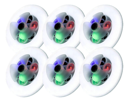 Ventilador De Techo 6 PLG 40w Luz Blanca Y Rgb E27 Paquete 6