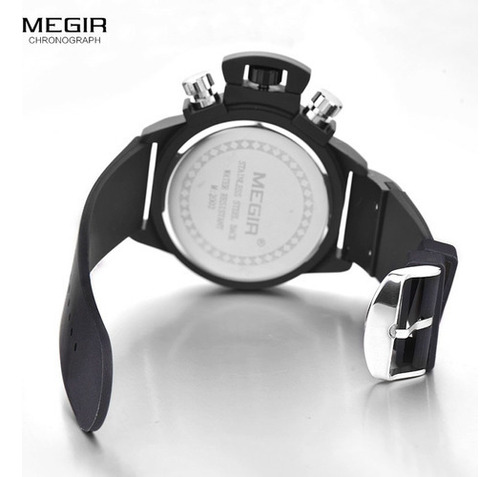 Reloj Megir 2002, Calendario Reloj Resistente Al Agua Color De La Correa Negro