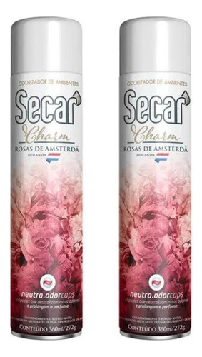 2 Unid. Odorizador De Ambientes Secar Charm 360ml Rosas