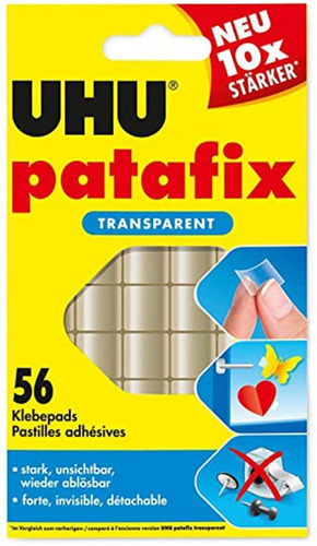 Adhesivo Uhu Patafix Invisible Transparente X 56 Pastillas