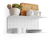 Comprar Estante Flotante Doble 47cm De Chapa Repisa Libros - Muett Color Blanco