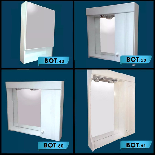Botiquin Espejo Baño Laqueado 2 Luces 60 X 60 Oferta!!