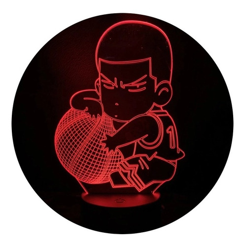 Lampara Ilusión 3d Mini Hanamishi Sakuragi Slam Dunk