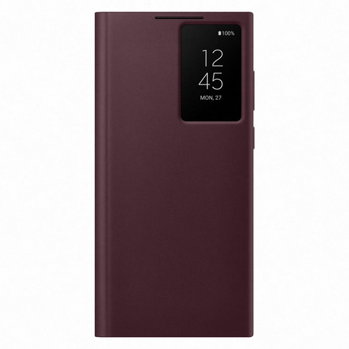 Samsung S-view Flip Cover Case Para Galaxy S22 Ultra Borgoña