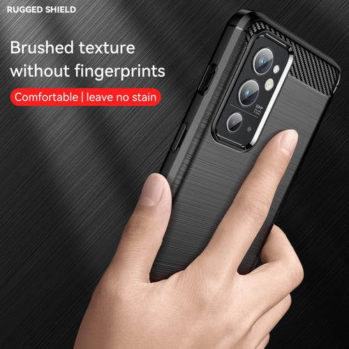 Funda Negra Con Textura Cepillada Para Oneplus 9rt 5g