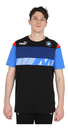 Remera Motorsport Puma Bmw Sds Hombre En Negro Y Azul