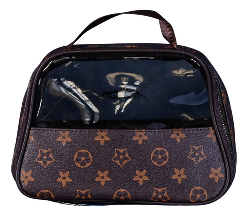 Neceser Porta Cosméticos Cartera Rectangular Organizador Marrón Oscuro