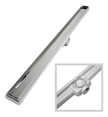 Ralo Linear 80cm Banheiro Oculto Piso Cocho Cinza