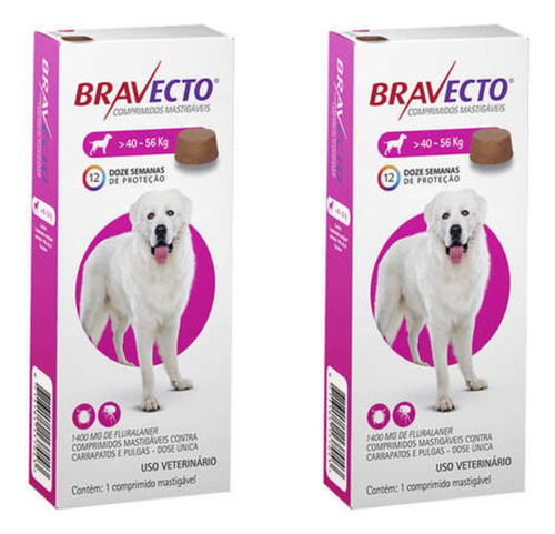 Bravecto Antipulga Carrapato Combo 2un Cães De 40a56kg