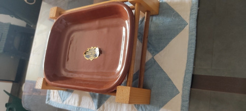 Bandeja Refractaria Con Base De Madera