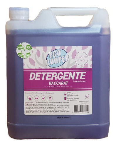 Detergente Ecológico / Baccarat / Premium / 5 Litros