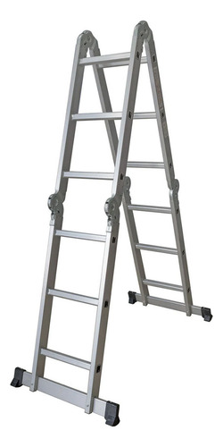 Escalera Multiposicion Aluminio Plegable Reforzada 12 Peld