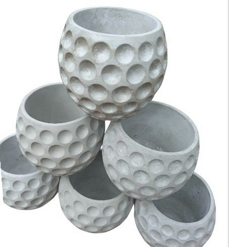 6 Maceta Cemento Modelo Golf Idal Souvenir Velas X 6 U