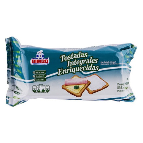 Paquete Tostadas Integrales Bimbo 150gr 0796 Ml.