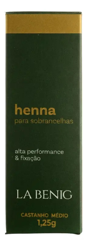 Henna Para Sobrancelha Alta Fixação Profissional La Benig Cor Castanho Médio