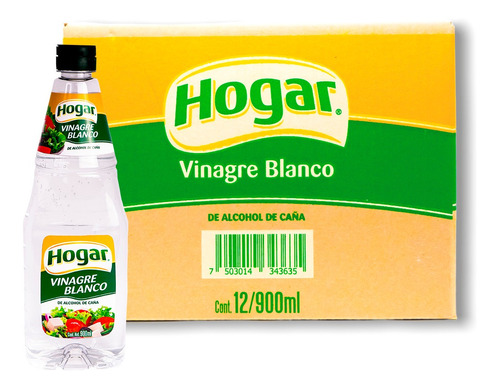 Vinagre Blanco Hogar 900ml Caja 12 Piezas Alcohol De Caña Imasa