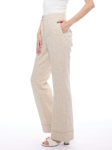 Pantalon Foley's Beige Recto Bolsas Algodon Mujer 125404