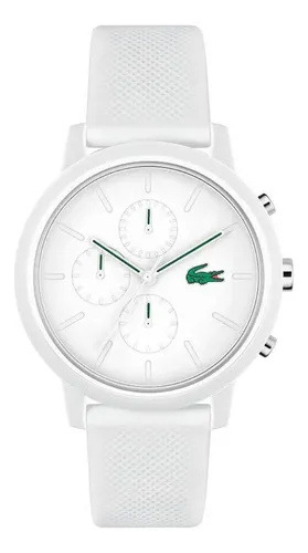 Reloj Lacoste Mujer Cuero 2001232 Crocorigin Color de la correa Blanco  Color del bisel Plateado Color del fondo Rosa