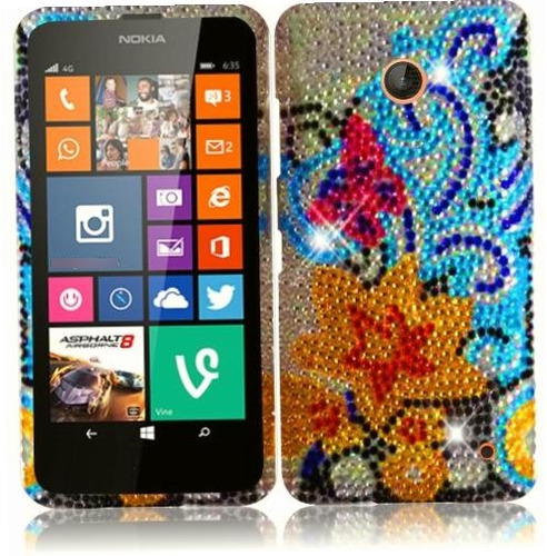 Carcasa Híbrida Para Nokia Lumia 635, Azucena Amarilla Color Multocolor Geométrico