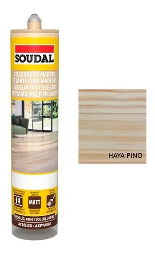 Sellante Acrílico Para Madera 490 Gr Soudal - Color Roble