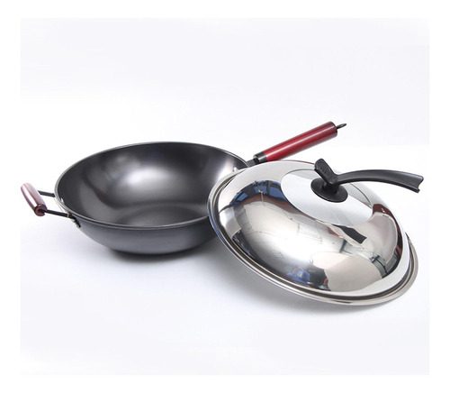 Wok De Cocina Con Tapa Sartén Antiadherente Fácil De 36cm