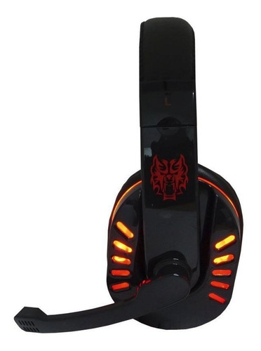 Fone de ouvido gamer Exbom HF-G310P4 black e red e red light