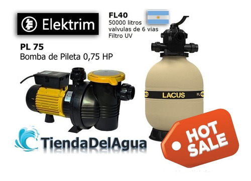 Imagen 5 de 6 de Combo Filtro 50000 Litros + Bomba Pileta Pl 75 3/4 Hp Oferta